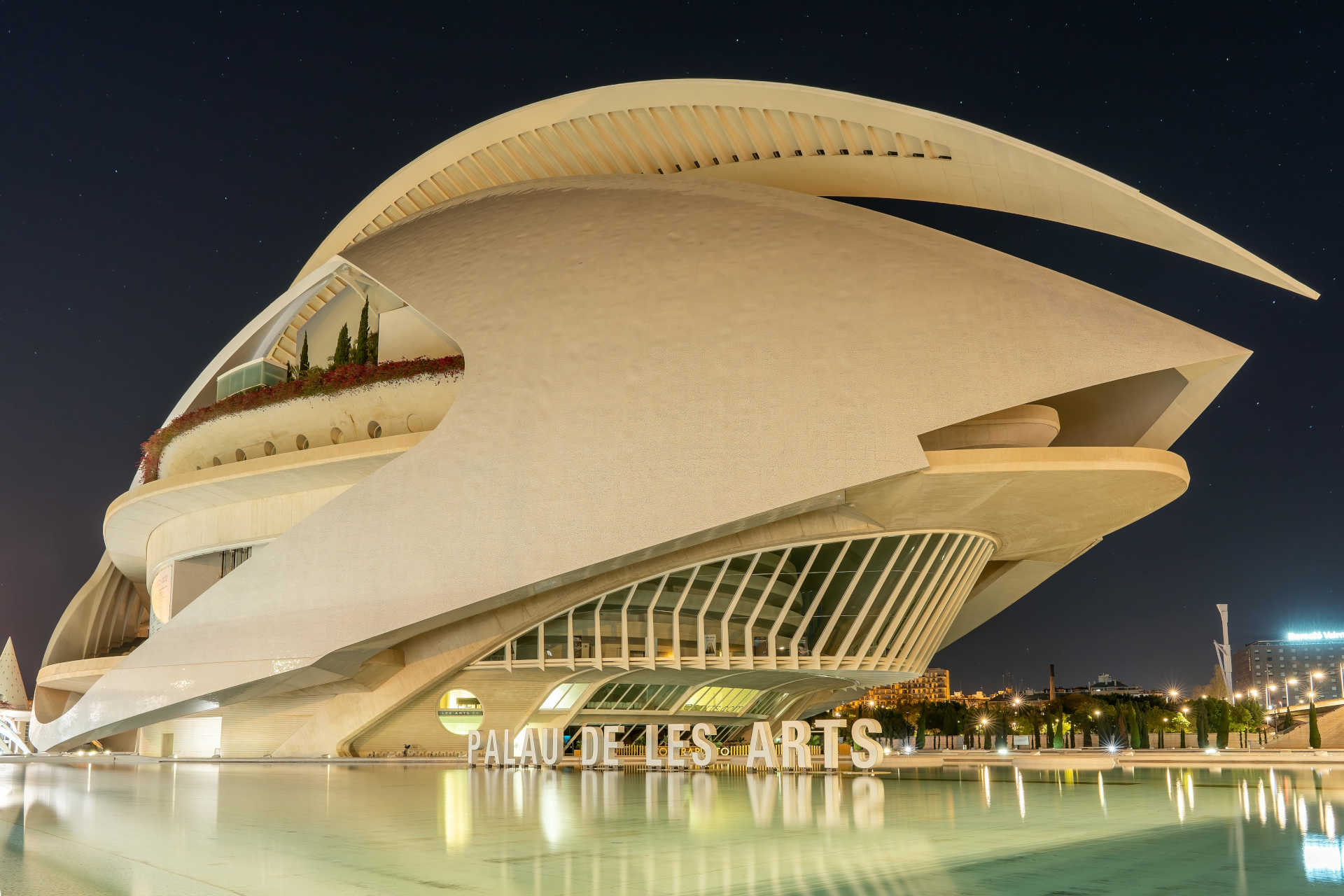 Detalle arquitectónico de la Ciudad de las Artes y las Ciencias
